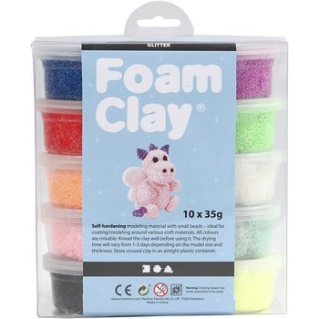 Masa Foam Clay, brokatowa, 10 kolorów - Creativ Company