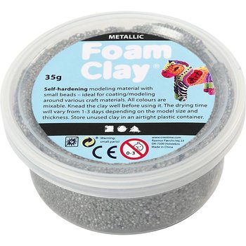 Masa Foam Clay, srebrna, 35 g - Creativ Company