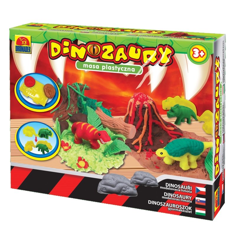 Zdjęcia - Kreatywność i rękodzieło Dromader Masa plastyczna Dinozaury w pudełku  (130-43687)