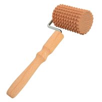 Masażer drewniany z rączką | Drewniany roller do masażu ciała | Masażer relaksacyjny z uchwytem | Roller manualny do masażu mięśni