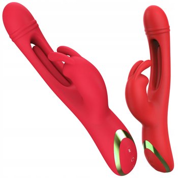 Masażer intymny z Trzepoczącym Językiem 3w1, czerwony - GDD