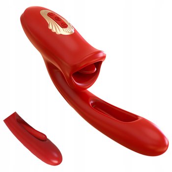 Masażer intymny z ustami i językiem, czerwony - GDD