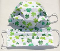 Maseczka Maska Ochronna Na Twarz Biała Zielona Koniczynka