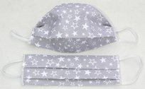 Maseczka Maska Ochronna Na Twarz Dla Dzieci Gwiazdki Szara Biała