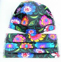 Maseczka Maska Ochronna Na Twarz Łowicki Folk Kwiatki Kolorowe