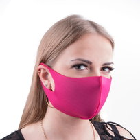 Maseczka premium do zasłaniania ust i nosa rozm S/M Fuksja profilowana wielokrotnego użytku 1szt