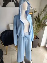 Masełkowy dres z marynarskim motywem - baby blue One size