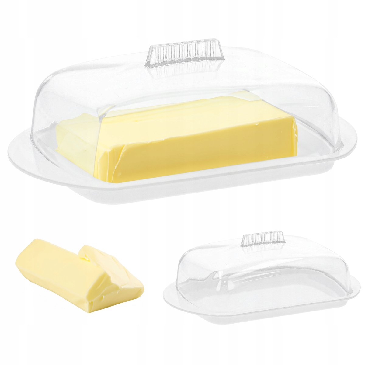 Zdjęcia - Maselniczka Maselnica  pojemnik na masło z pokrywą biały 10x17 cm