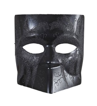 Maska Casanovy z Wenecji, czarna, rozmiar uniwersalny