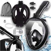 Maska do Nurkowania PEŁNOTWARZOWA RURKA L XL SNORKELING CZARNA