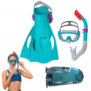 Maska Do Nurkowania Snorkelingu Z Rurką Zestaw Do Pływania + Płetwy 38-43 - Bestway