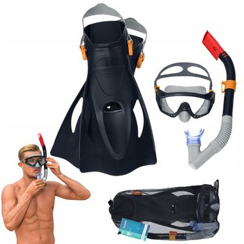 Maska Do Nurkowania Snorkelingu Z Rurką Zestaw Do Pływania + Płetwy 41-46 - Bestway