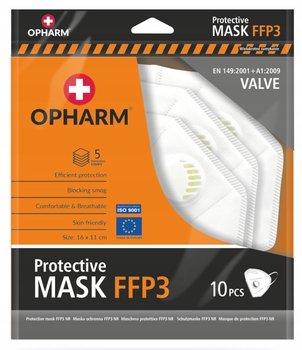 Maska Ffp3 Z Zaworem Opharm Biała - Opharm