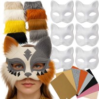 Maska Kota Diy 6 Szt Na Twarz Do Malowania Futerko Filc Therian Akcesoria