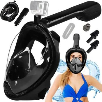 MASKA PEŁNOTWARZOWA DO NURKOWANIA SNORKELINGU PŁYWANIA NA CAŁĄ TWARZ L/XL - Lewer