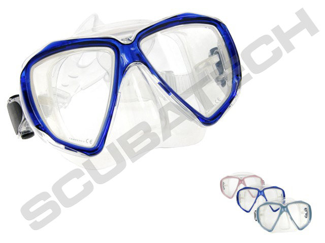 Zdjęcia - Maska do pływania Maska Scubatech Viper, bezbarwny silikon,niebieska ramka