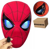 Maska Spider-Man Ruchome Świecące Oczy LED Sterowanie Pierścieniem Braders
