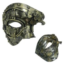 Maska Steampunk Cyborg Robot Maszyna Na Twarz Karnawał Halloween Cosplay