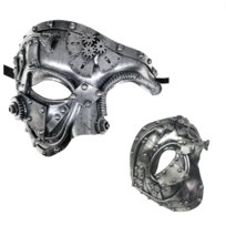 Maska Steampunk Cyborg Robot Maszyna Na Twarz Karnawał Halloween Cosplay