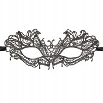 Maska wenecka koronkowa grafitowa 24x9,5cm, bal karnawałowy, przebranie