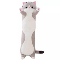 Maskotka Długi Szary Kot, Pluszak Kotek 50 cm Bestomi