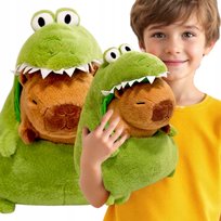 MASKOTKA KAPIBARA W KROKODYLU PLUSZAK ZABAWKA PRZYJACIEL 2w1 - 35 cm