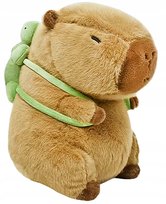 MASKOTKA KAPIBARA Z PLECAKIEM ŻÓŁWIEM 25CM PLUSZOWA PRZYTULANKA MIŚ ZABAWKA