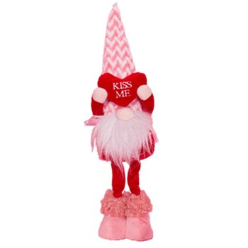 Maskotka Krasnal stojący "Kiss Me" - różowa jodełka 1szt - inna