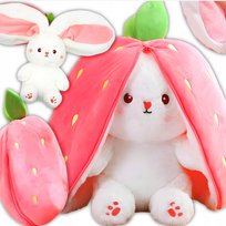 MASKOTKA PLUSZAK KRÓLIK KRÓLICZEK TRUSKAWKA PRZYTULANKA zabawka DUŻA 34cm