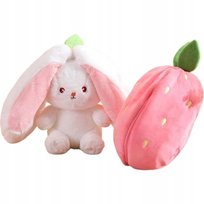 MASKOTKA PLUSZAK KRÓLIK TRUSKAWKA USZY 2w1 25 cm DUŻY W TRUSKAWCE PLUSZOWY