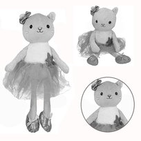 Maskotka Pluszowa Kotek Kicia Baletnica Szara 40Cm