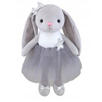 Maskotka Przytulanka Pluszowa Królik Baletnica Szara Wielkanoc 40Cm
