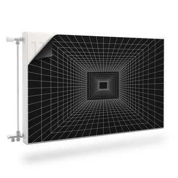 Maskownica Magnetyczna Grzejnika Czarny Abstrakcyjny Tunel Efekt 3D 80Cm X 60Cm - Muralo