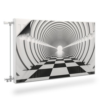 MASKOWNICA Magnetyczna Na Grzejnik Czarno-Biały Tunel Efekt 3D 100cm x 60cm - Muralo