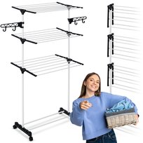 Massido Suszarka na pranie do ubrań, pionowa, na kółkach Delia 15m biała