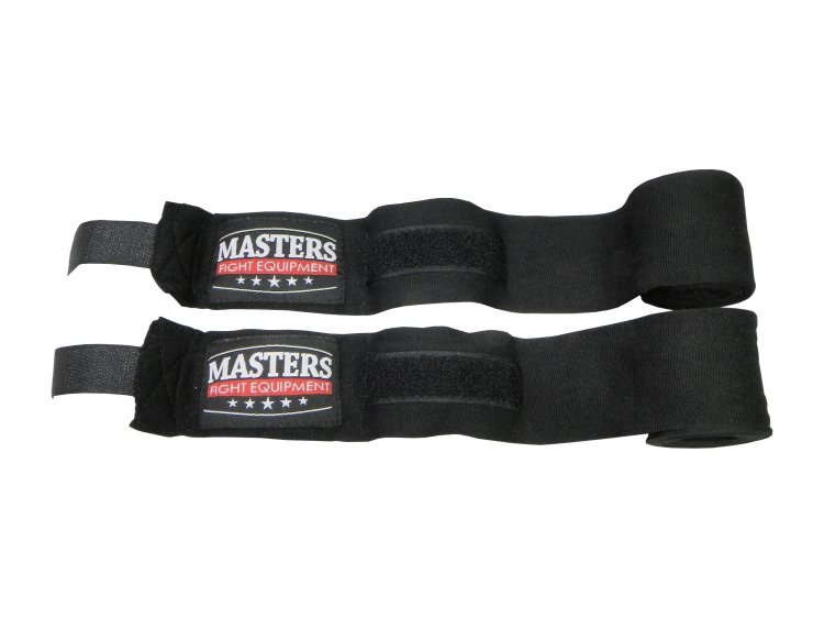Фото - Захист для єдиноборств Masters Fight Equipment, Bandaże bokserskie elastyczne, BBE-3, czarny 3m