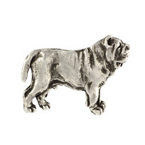 Mastif neapolitański, Neapolitan mastiff, Mastino napoletano I  - posrebrzana broszka z psem, elegancki pin, ozdoba klapy marynarki marki Art-Dog