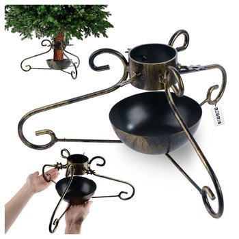 MASYWNY STALOWY KUTY STOJAK CHOINKOWY POD CHOINKĘ Z POJEMNIKIEM NA WODĘ S1 - Begris