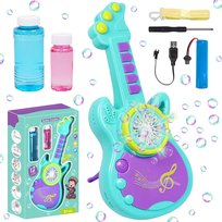 Maszyna do Baniek Mydlanych Gitara Automat Muzyka Oświetlenie Led + Płyn