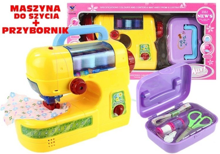 Maszyna Do Szycia + Przybornik Dla Małej Krawcowej - Lean Toys | Sklep ...