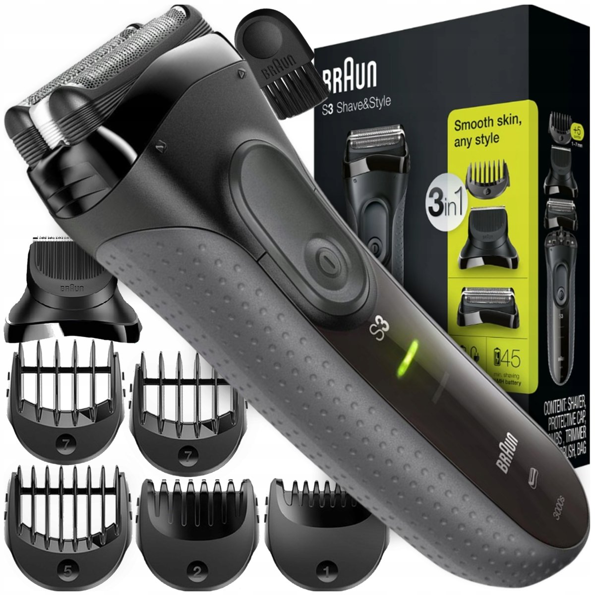 Braun MASZYNKA DO GOLENIA ZAROSTU BRODY BRAUN GOLARKA DLA MĘŻCZYZN Z TRYMEREM