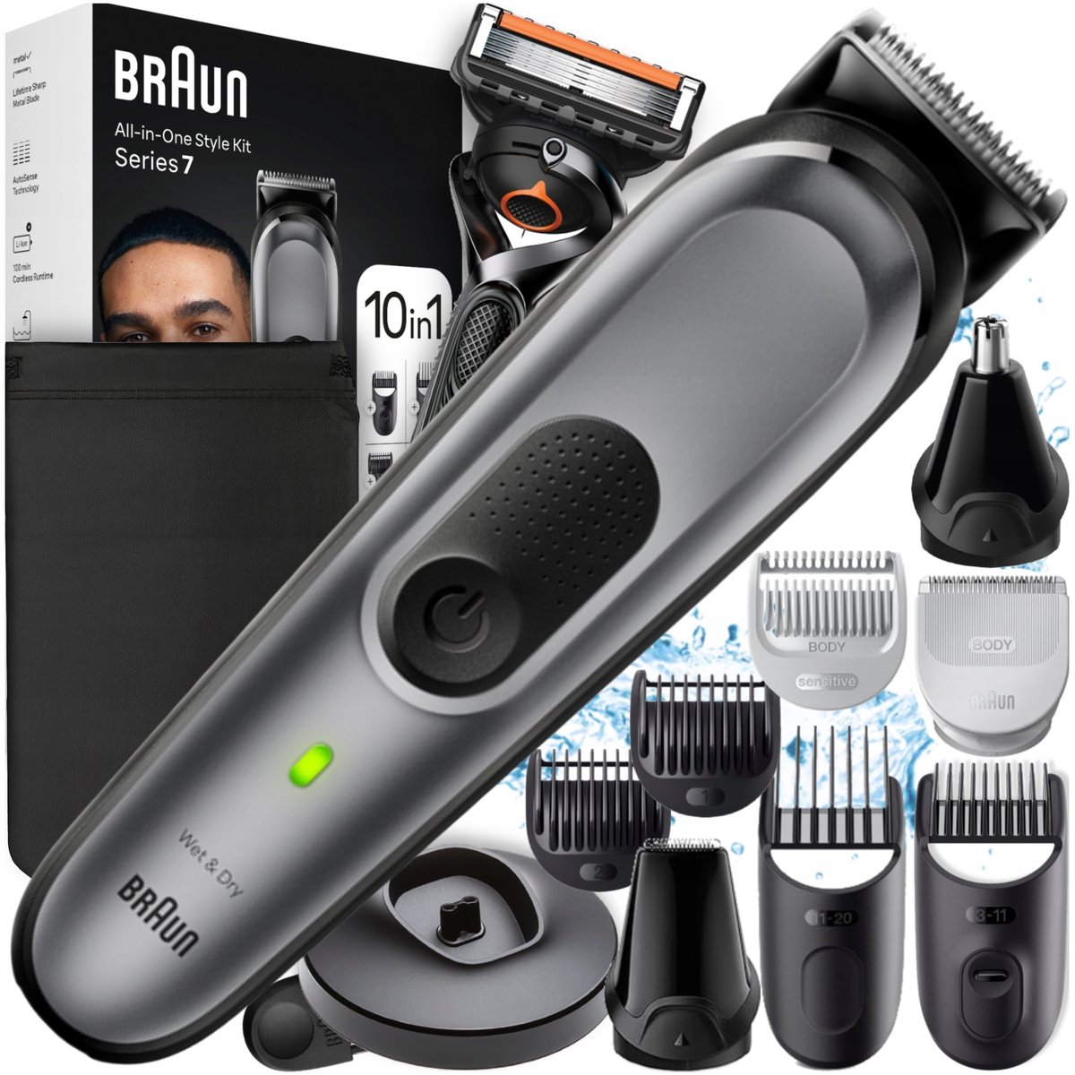 Empik Maszynka do Strzyżenia Włosów Braun Golarka do Zarostu Brody Zestaw 10w1