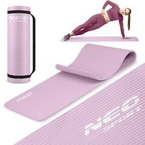 Mata do ćwiczeń fitness joga 183 x 60 cm fioletowa Neo-Sport