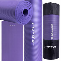 Mata do Ćwiczeń Jogi Pilatesu Gimnastyczna FIZYO Antypoślizgowa Karimata Fitness Wtrzymała NBR FIOLETOWA 183x61 cm Gruba na 1 cm