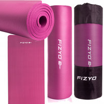 Mata do Ćwiczeń Jogi Pilatesu Gimnastyczna FIZYO Antypoślizgowa Karimata Fitness Wtrzymała NBR RÓŻOWA 183x61 cm Gruba na 1 cm