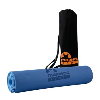 Mata do ćwiczeń Majestic Yoga 183x61x0,6 cm niebieska - Majestic Sport