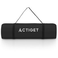 Mata do jogi, ćwiczeń fitness Actiget antypoślizgowa 183x61 cm materac do pilates, czarny