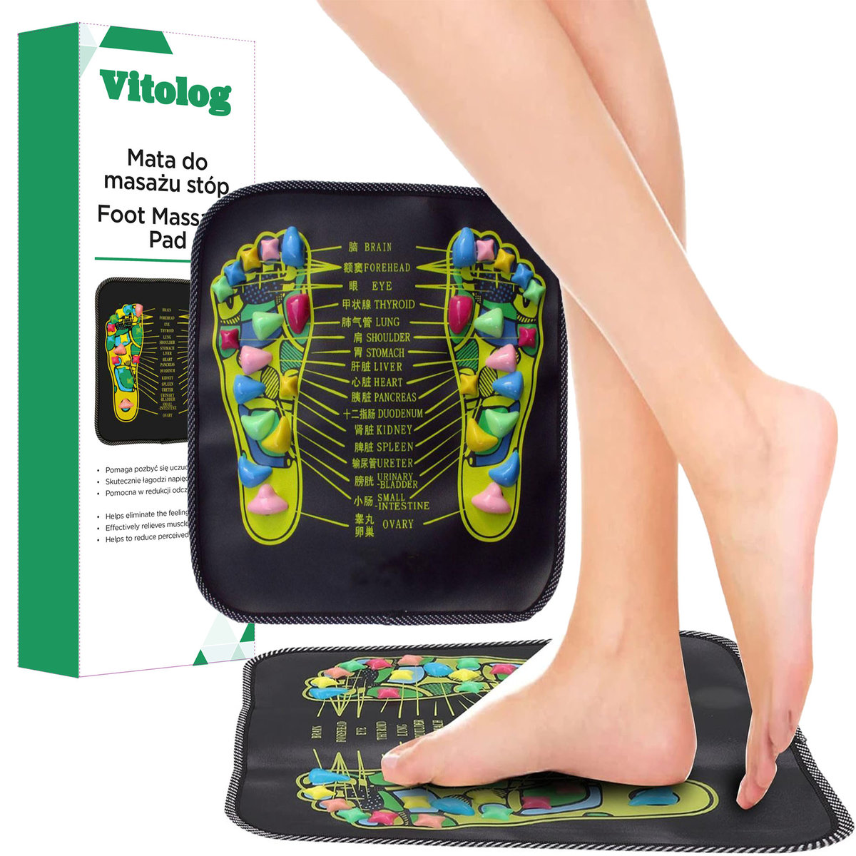 Фото - Масажний аплікатор Mata do masażu akupresury masażer stóp nóg z kolcami masującymi sensoryczn