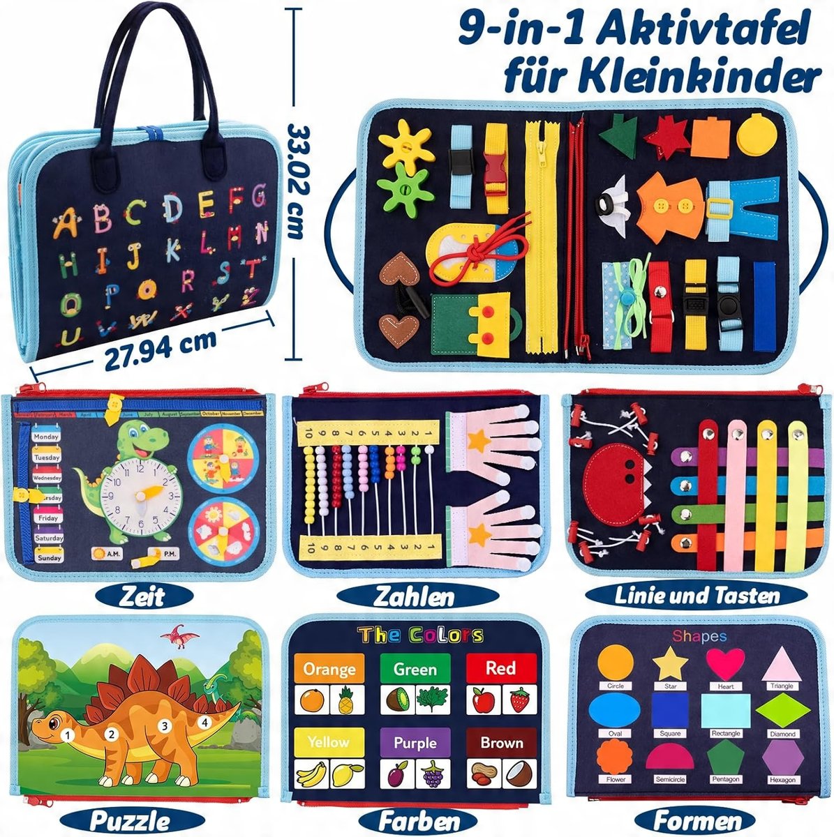 Mata Edukacyjna Dla Dzieci Składana Zabawka Montessori J.Angielski - CE ...