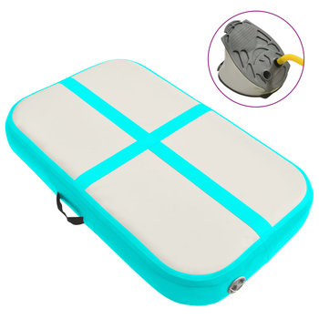 Mata gimnastyczna z pompką, 60x100x10 cm, PVC, zielona - vidaXL